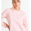 Calvin Klein Jeans Monogram Logo Crew Neck In Pink
