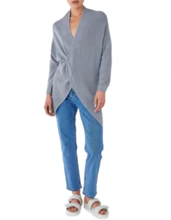 Merino Triangle Wrap In Grey Marle