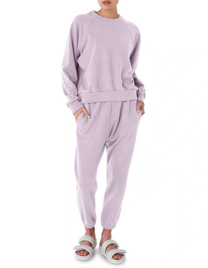 Organic Cotton Raglan Sweater In Lilac 1 Organic Cotton Raglan Sweater In Lilac