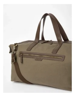 Canvas And PU Weekender Bag In Olive -Myer Clothing Shop 941469580 3 720x928