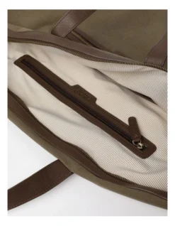 Canvas And PU Weekender Bag In Olive -Myer Clothing Shop 941469580 6 720x928