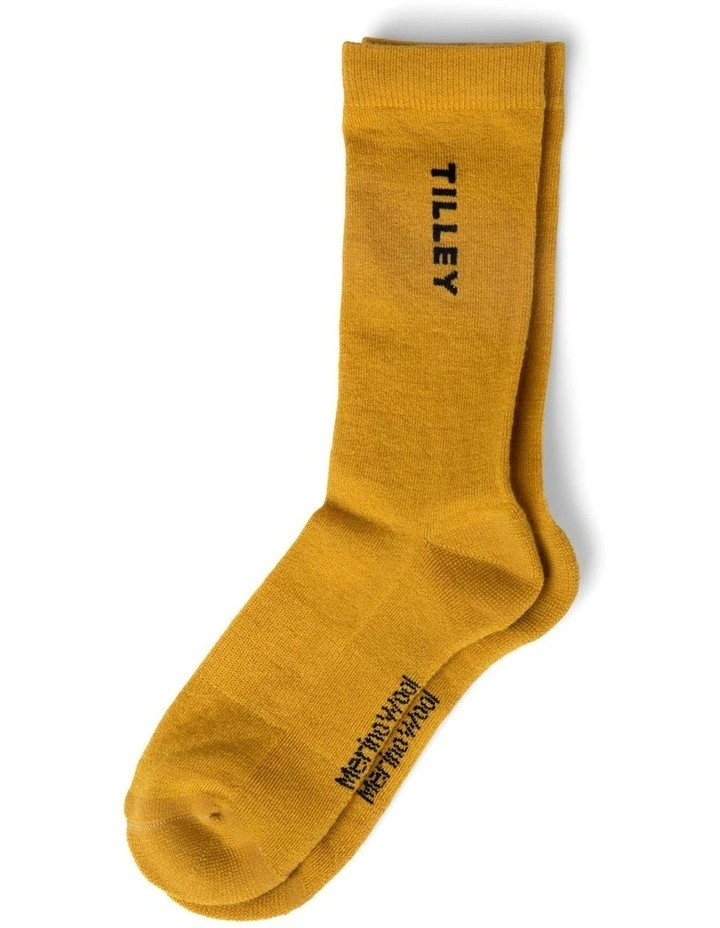 Tilley Merino Outdoor Sock In Yellow 2 Tilley Merino Outdoor Sock In Yellow - Image 2