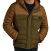Tilley 2 Tone Puffer Jacket In Dark Khaki