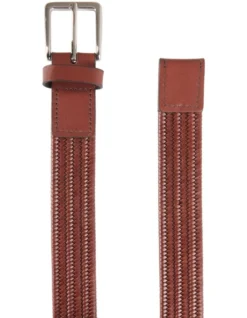 Van Heusen Woven Stretch Belt In Tan