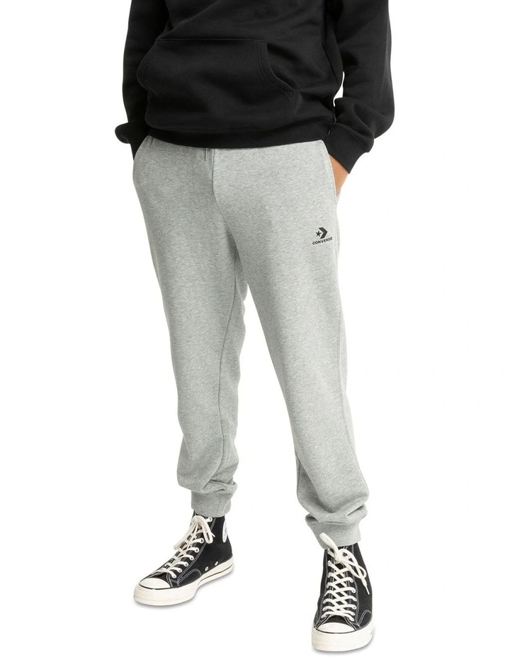 Converse Go-To Embroidered Star Chevron French Terry Sweatpant In Grey 1 Converse Go-To Embroidered Star Chevron French Terry Sweatpant In Grey