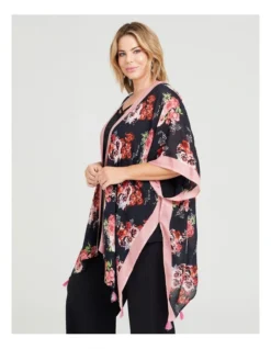 Floral Hotfix Trim Cape In Print -Myer Clothing Shop 942032080 3 720x928