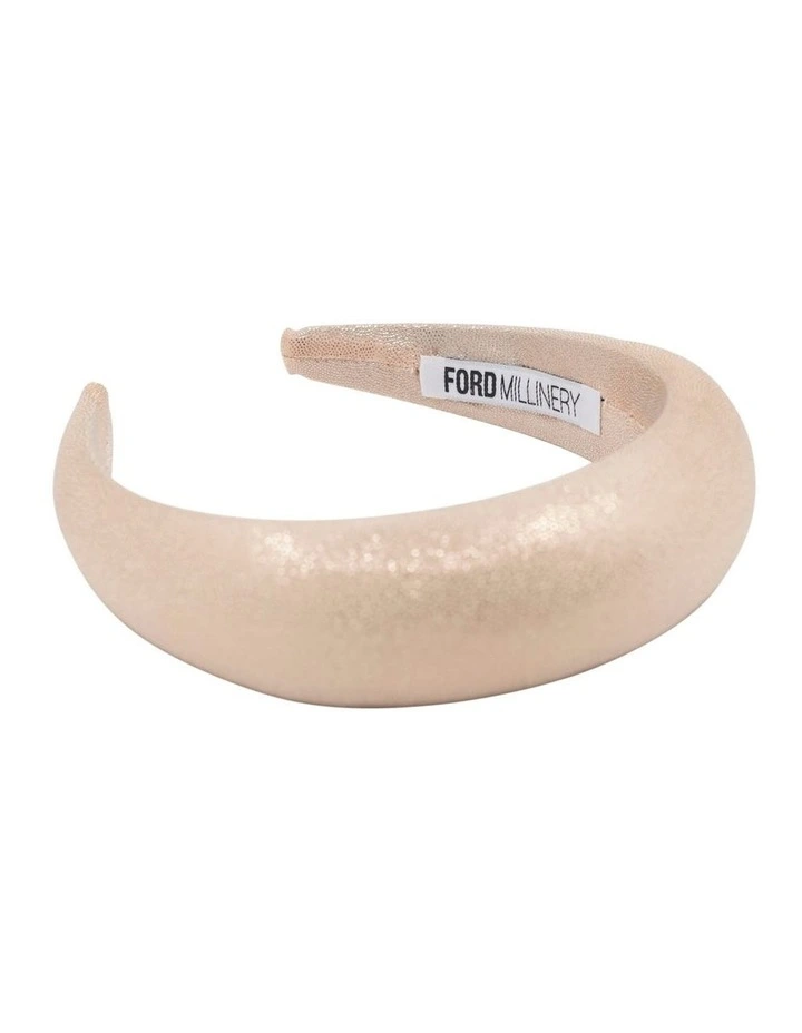 Monica Metallic Finish Padded Headband In Rose Gold 2 Monica Metallic Finish Padded Headband In Rose Gold - Image 2
