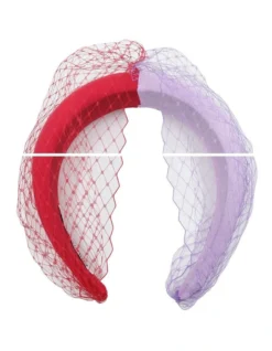 Padded Headband With Veil In Assorted