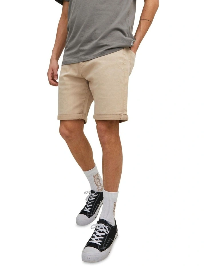 Jack & Jones Rick Icon Coloured Denim Shorts In Oxford Tan 1 Jack & Jones Rick Icon Coloured Denim Shorts In Oxford Tan