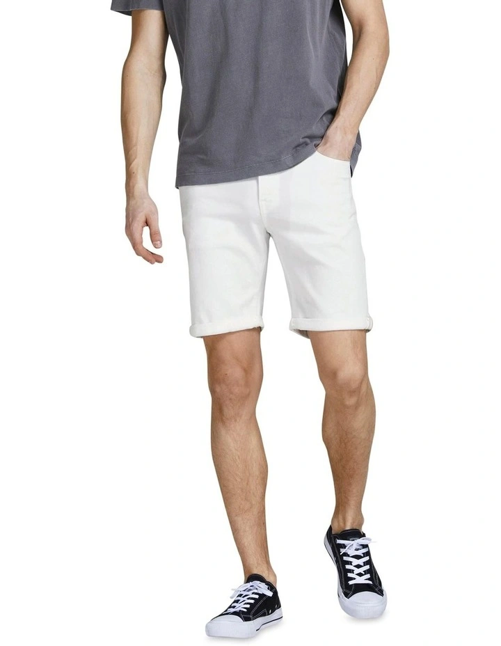 Jack & Jones Rick Icon Coloured Denim Shorts In White 1 Jack & Jones Rick Icon Coloured Denim Shorts In White