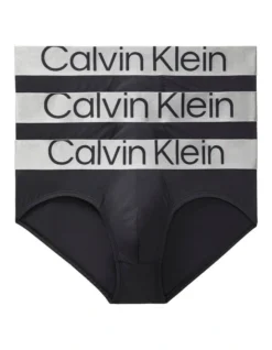 Calvin Klein Reconsidered Steel Low Rise Microfibre Briefs 3 Pack In Black