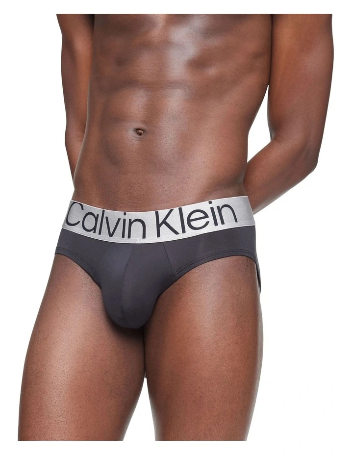 Calvin Klein Reconsidered Steel Low Rise Microfibre Briefs 3 Pack In Black 2 Calvin Klein Reconsidered Steel Low Rise Microfibre Briefs 3 Pack In Black - Image 2