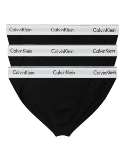 Calvin Klein 3 Pack Modern Cotton Stretch Sport Briefs In Black