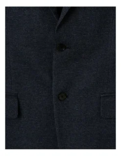 Tailored Puppytooth Knit Suit Jacket In Denim -Myer Clothing Shop 942282730 4 720x928