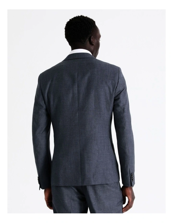Slim Marle Herringbone Suit Jacket In Denim 5 Slim Marle Herringbone Suit Jacket In Denim - Image 5