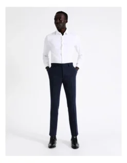 Slim Plain Linen Blend Suit Pant In Navy -Myer Clothing Shop 942283360 3 720x928