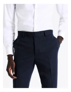 Slim Plain Linen Blend Suit Pant In Navy -Myer Clothing Shop 942283360 4 720x928