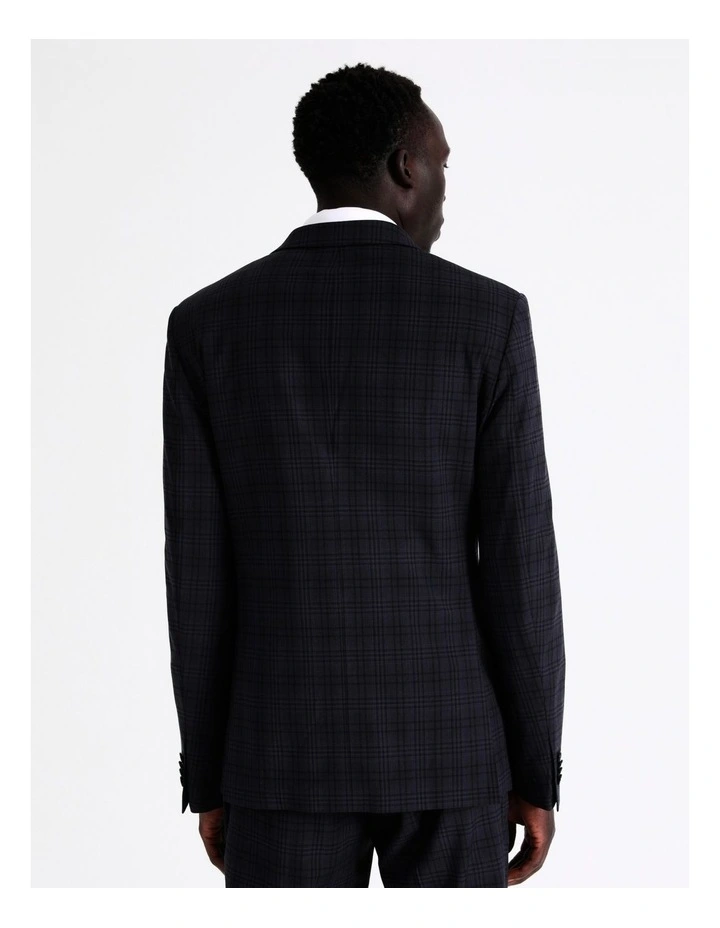 Tailored Check Suit Jacket In Navy 4 Tailored Check Suit Jacket In Navy - Image 4