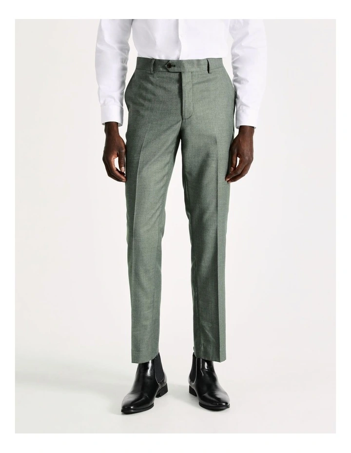 Slim Marle Herringbone Suit Pant In Olive 3 Slim Marle Herringbone Suit Pant In Olive - Image 3