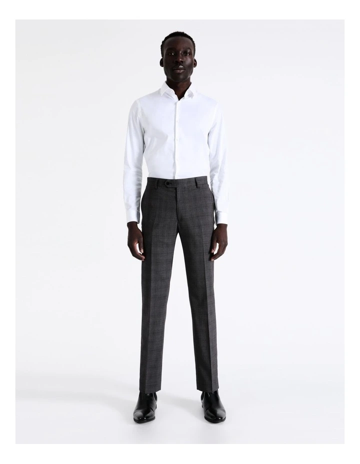 Tailored Prince Of Wales Check Suit Pant In Charcoal 3 Tailored Prince Of Wales Check Suit Pant In Charcoal - Image 3