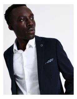 Pique Knit Blazer In Navy