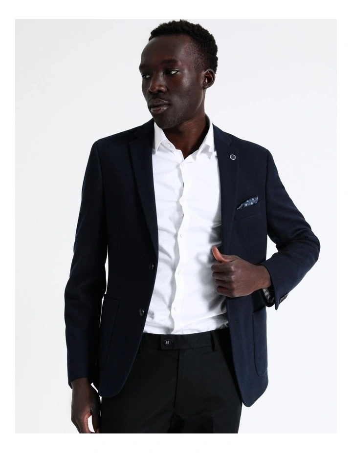 Pique Knit Blazer In Navy 4 Pique Knit Blazer In Navy - Image 4