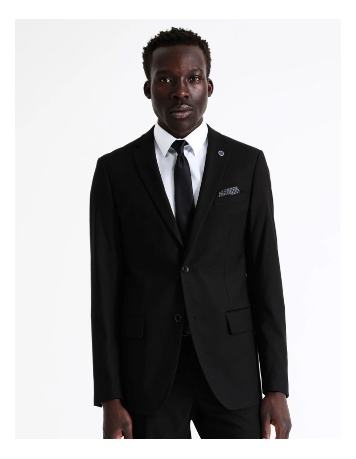 Tailored Twill Suit Jacket In Black 2 Tailored Twill Suit Jacket In Black - Image 2