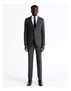 Tailored Birdseye Suit Jacket In Charcoal -Myer Clothing Shop 942327280 3 1 720x928
