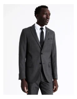 Tailored Birdseye Suit Jacket In Charcoal -Myer Clothing Shop 942327280 5 1 720x928