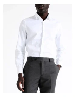 Tailored Birdseye Suit Pant In Charcoal -Myer Clothing Shop 942327370 3 720x928