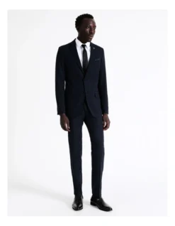 Tailored Birdseye Suit Jacket In Navy