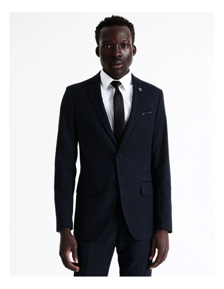 Tailored Birdseye Suit Jacket In Navy 2 Tailored Birdseye Suit Jacket In Navy - Image 2