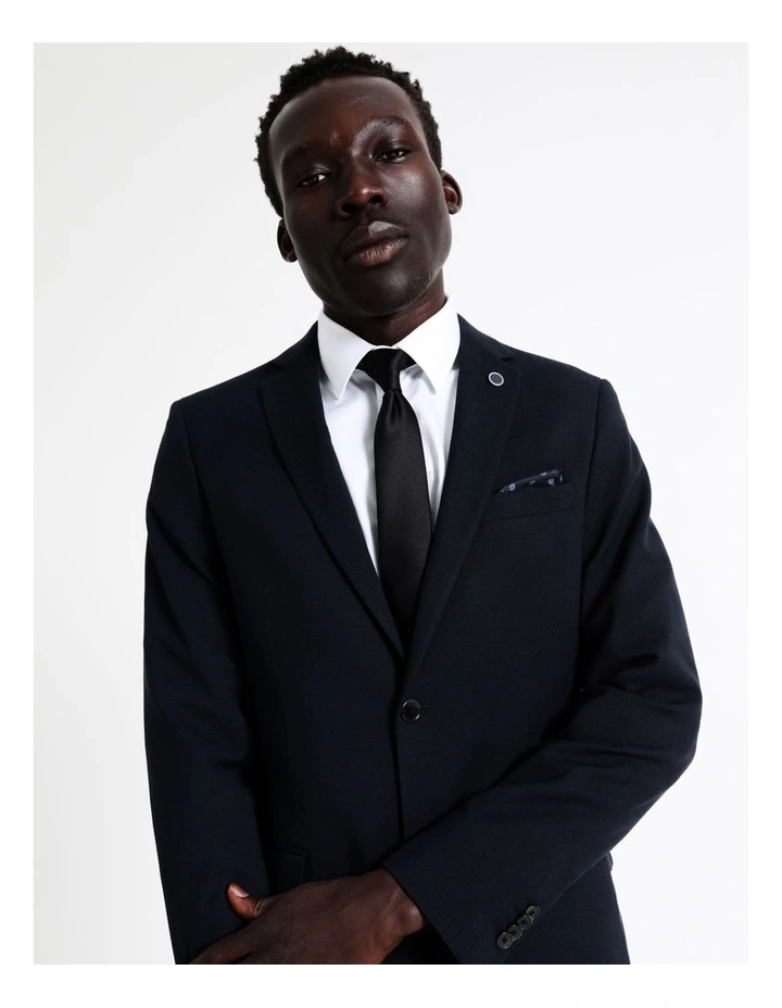 Tailored Birdseye Suit Jacket In Navy 4 Tailored Birdseye Suit Jacket In Navy - Image 4