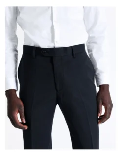 Slim Birdseye Suit Pant In Navy -Myer Clothing Shop 942328270 4 720x928