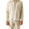 Beau Twill Overshirt In Ecru