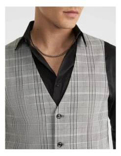 Monza Check Waistcoat In Grey -Myer Clothing Shop 942748120 3 720x928