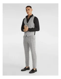 Monza Check Waistcoat In Grey -Myer Clothing Shop 942748120 4 720x928