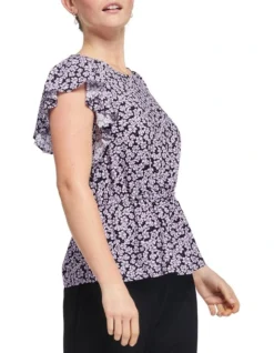 Stella Lavender Floral Top In Purple Multi -Myer Clothing Shop 942760090 3 720x928
