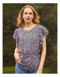 Stella Lavender Floral Top In Purple Multi -Myer Clothing Shop 942760090 4 720x928