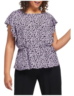 Stella Lavender Floral Top In Purple Multi -Myer Clothing Shop 942760090 5 720x928
