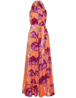 Monsteria Moments Halter Neck Jumpsuit In Orange Multi -Myer Clothing Shop 943084720 5 720x928