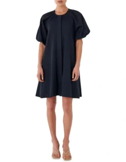 Cotton Voile Fling Dress In Black