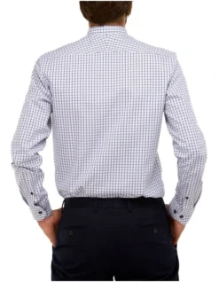 Brooksfield Multi Tone Check Regular Fit Business Shirt In White -Myer Clothing Shop 943183180 3 720x928