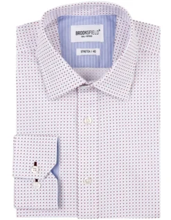 Brooksfield Micro Geo Print Regular Fit Business Shirt In Wine 7 Brooksfield Micro Geo Print Regular Fit Business Shirt In Wine -Myer Clothing Shop 943183810 4 720x928