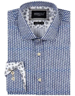 Brooksfield Abstract Geo Print Slim Fit Dress Shirt In Navy -Myer Clothing Shop 943184530 4 720x928