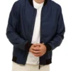 Brooksfield Herringbone Bomber Jacket In Navy