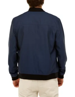 Brooksfield Herringbone Bomber Jacket In Navy 6 Brooksfield Herringbone Bomber Jacket In Navy -Myer Clothing Shop 943185070 3 720x928