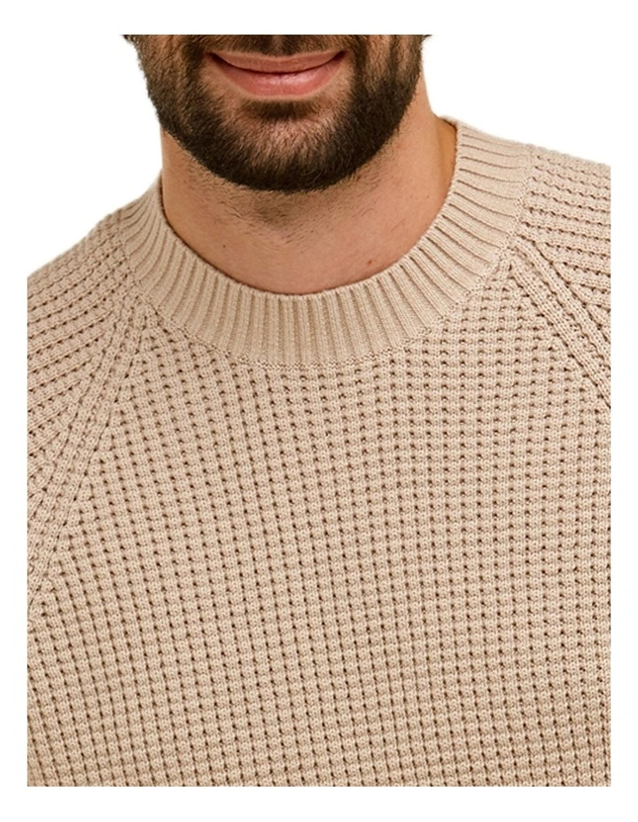 Brooksfield Crew Neck Knit Sweater In Beige 2 Brooksfield Crew Neck Knit Sweater In Beige - Image 2