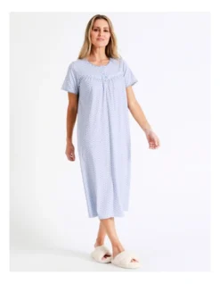 SOHO Knit Mid Length Nightie In Blue -Myer Clothing Shop 943343560 943648750 3 720x928