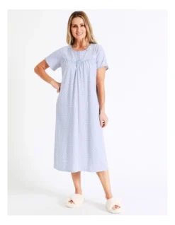SOHO Knit Mid Length Nightie In Blue -Myer Clothing Shop 943343560 943648750 5 720x928